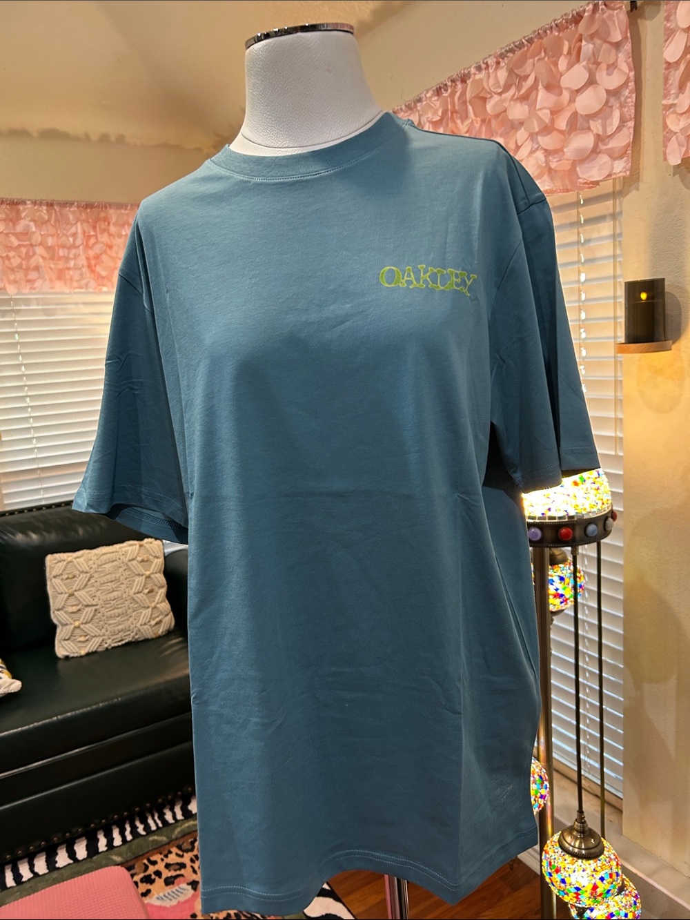 Oakley Men's Teal Blue Short-Sleeve Logo Tee